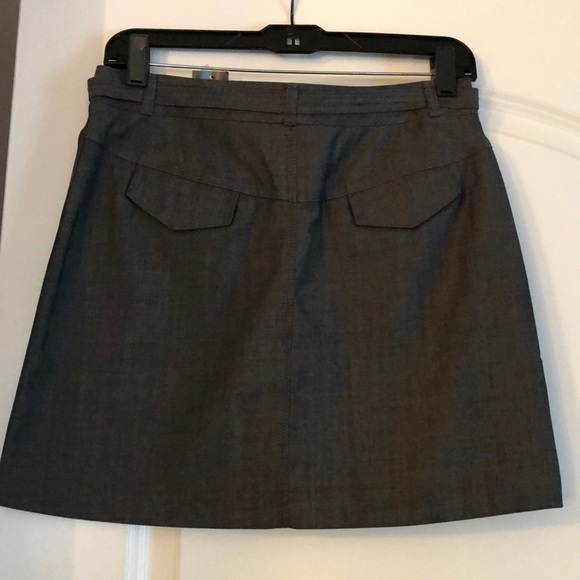 Belted midi charcoal gray skirt - Picture 2 of 2